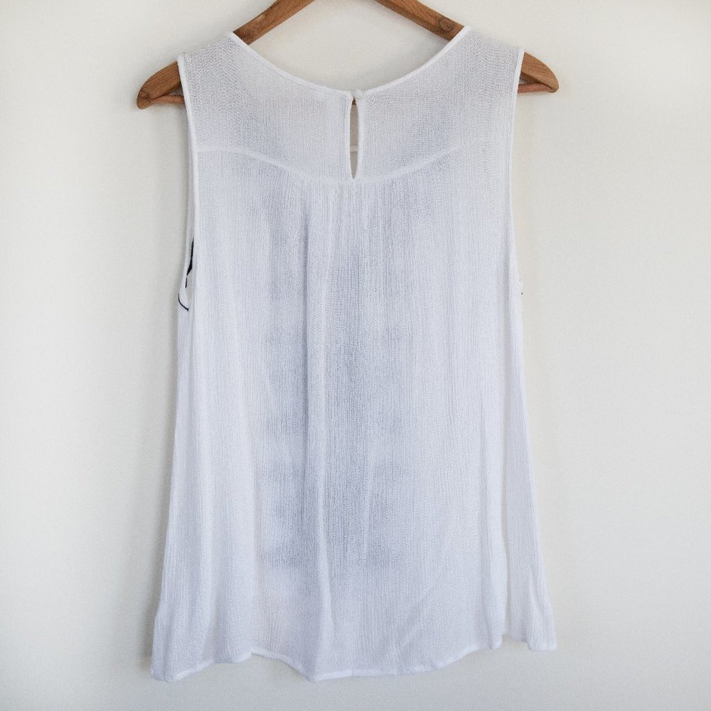Andree Blue Embroidered Sleeveless Boho Tank Top - Picture 4 of 8